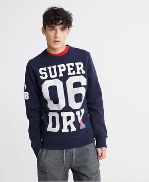 Superdry SDQB High Six Crew Neck Férfi Pulóver Sötétkék | VTKWP3470